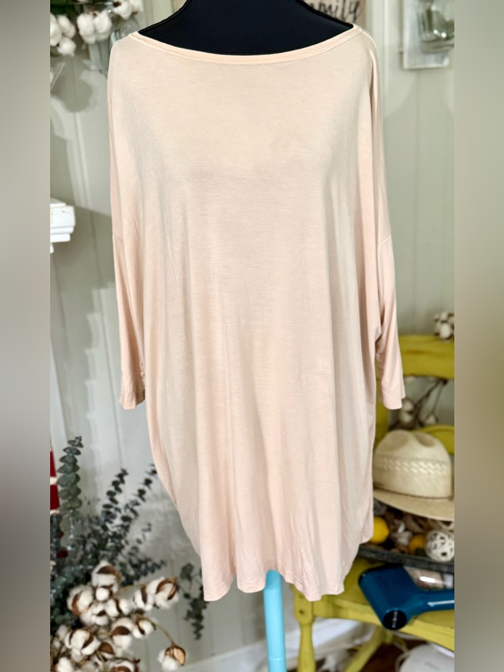 Piko 1988 Oversized Tunic Top in Light Blush Size Small